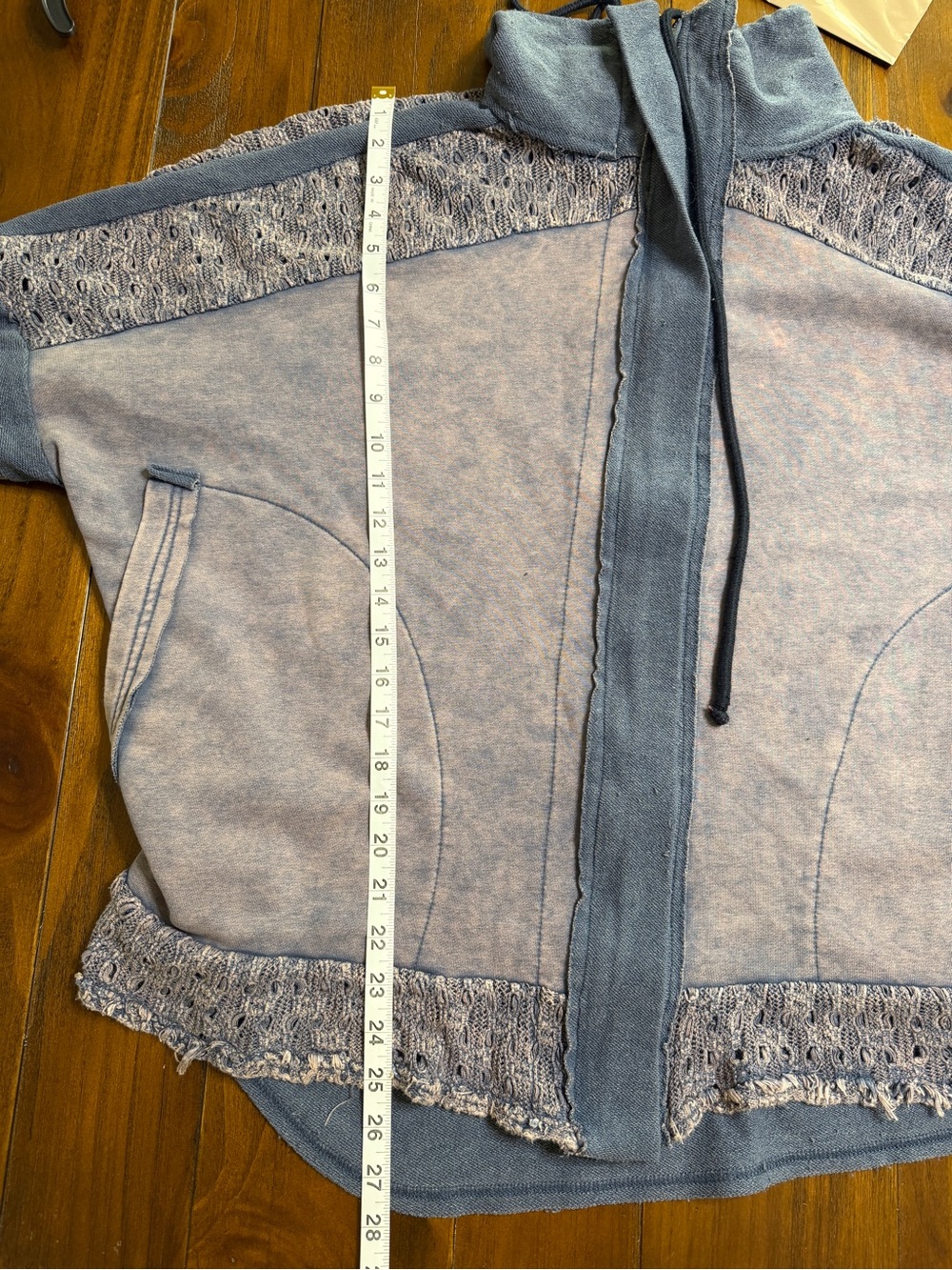Oli & Hali Dusty Blue Mixed-Knit Zip Front Bomber - Picture 7 of 7